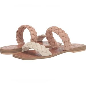 EUC Women’s Dolce Vita Indy Blush and White Flat Sandals Size 7.5